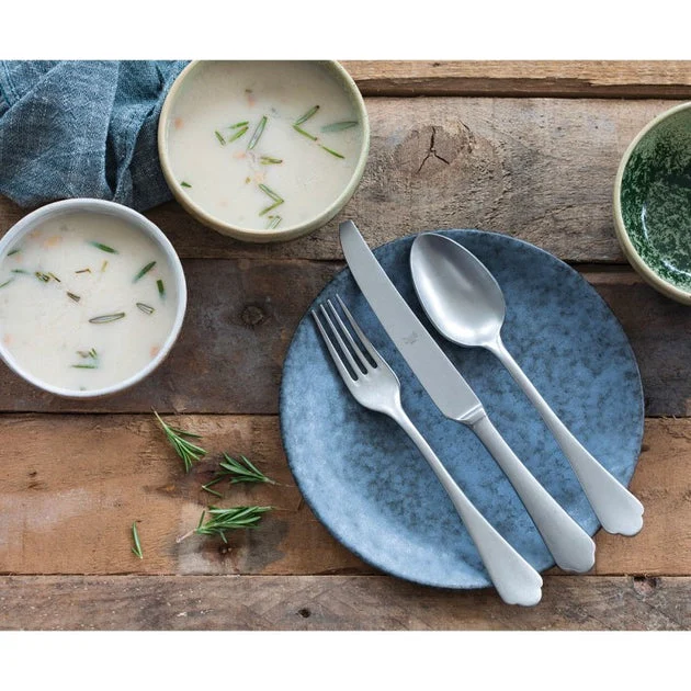 Dolce Vita 20-Piece Pewter Stainless Steel Flatware Set