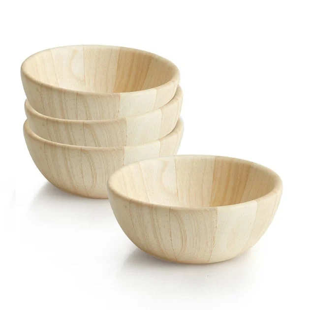Provencal Collection Individual Wood Salad Bowls Set of 4