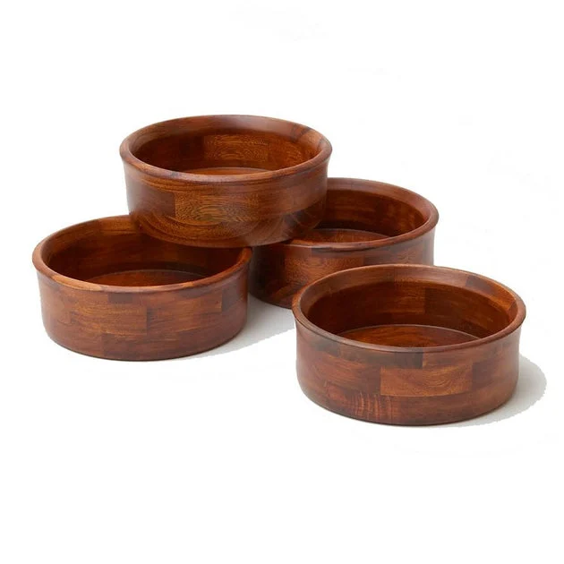 Penang Individual Wood Salad Bowls Set of 4