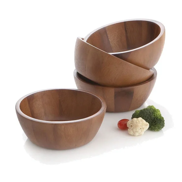 Panglao Individual Wood Salad Bowls