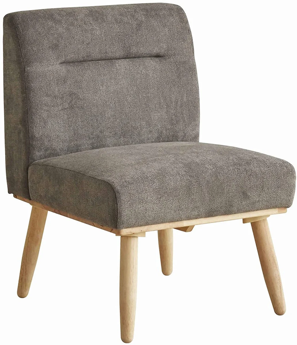 Benzara Fabric Upholstered 1 Seater Sofa with Splayed Legs, Gray and Brown