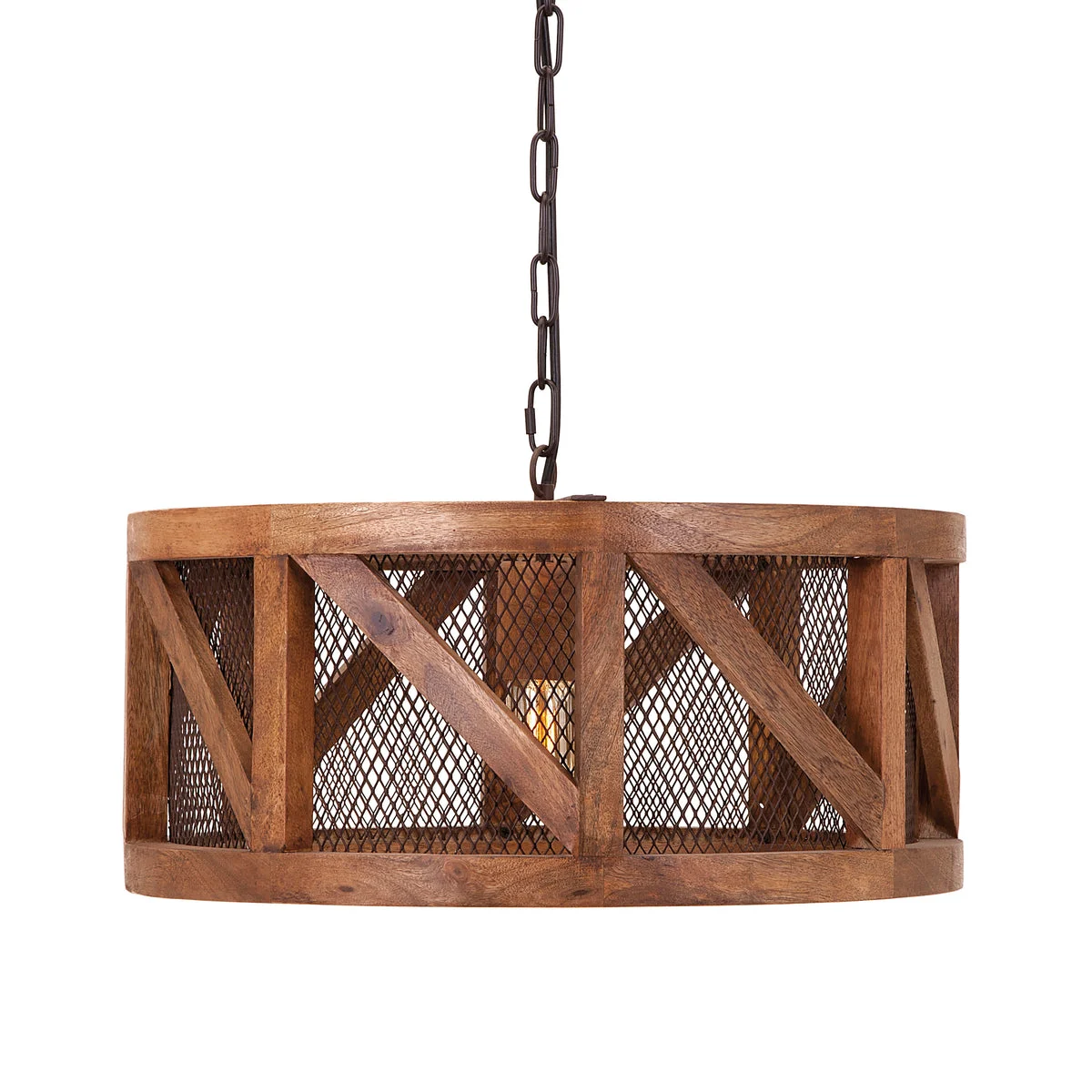 IMAX Worldwide Home Kennedy Wood and Wire Pendant Light