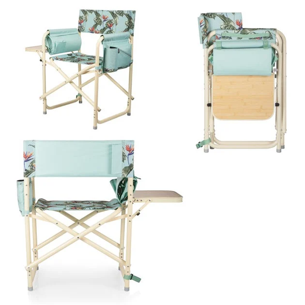 Outdoor Directors Folding Chair, Tropical Foliage