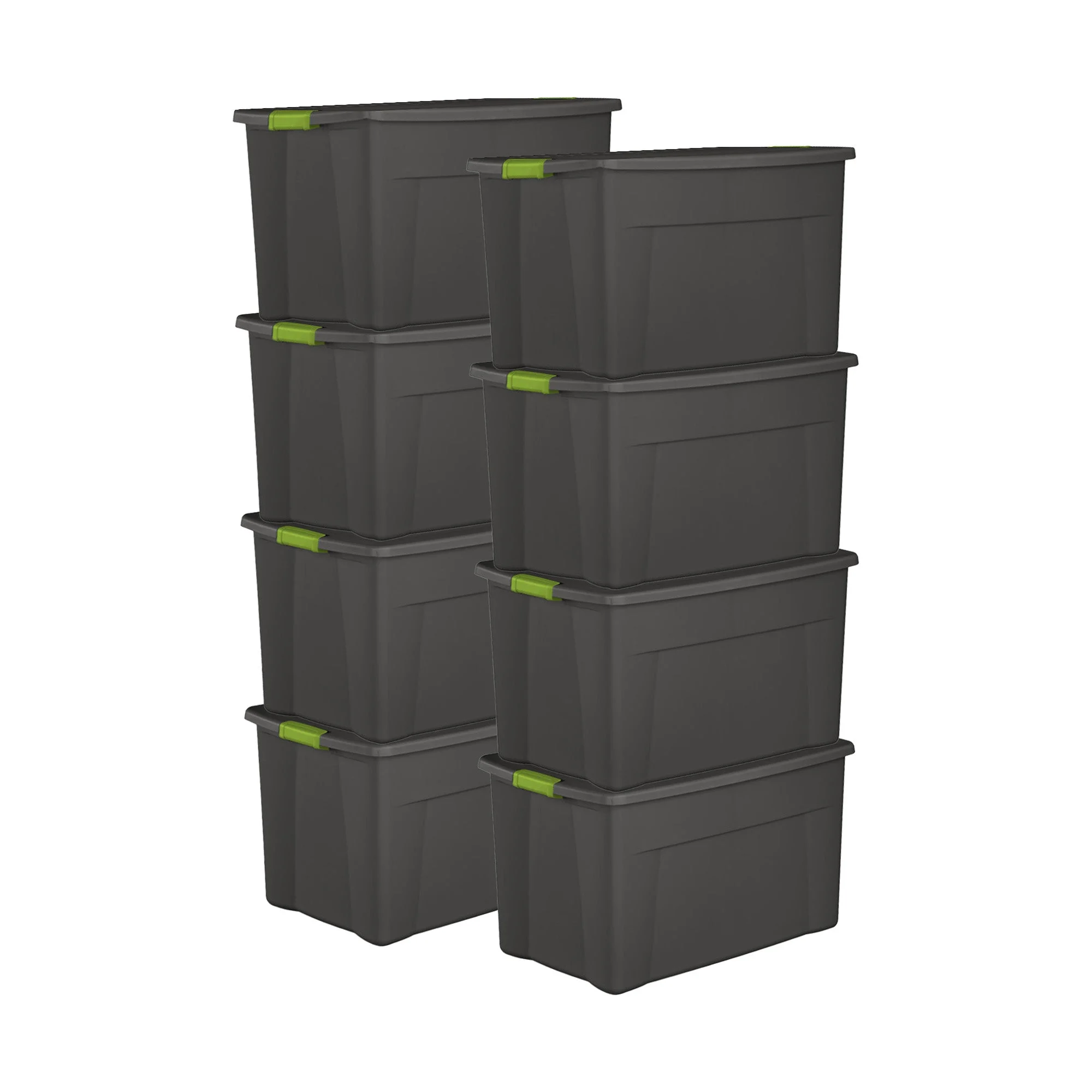 Sterilite 35 Gallon Storage Tote Box with Latching Container Lid, Gray (8 Pack)