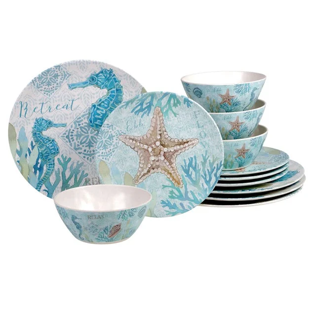 Beachcomber Twelve-Piece Dinnerware Set