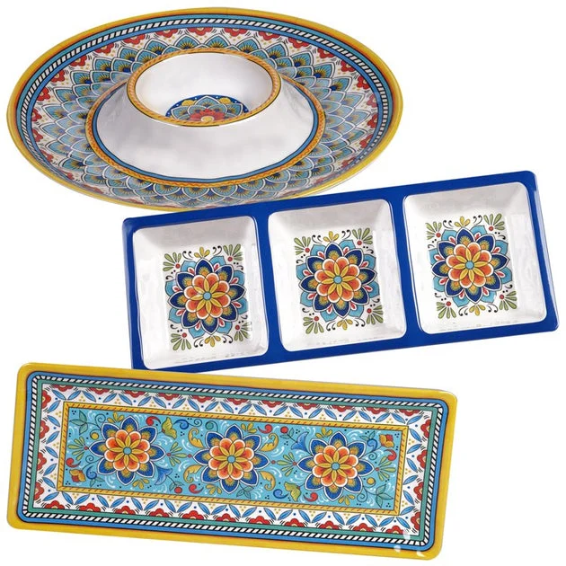 Portofino Three-Piece Melamine Hostess Set