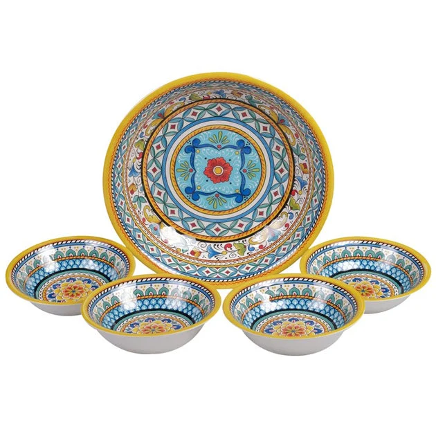 Portofino Five-Piece Melamine Salad/Serving Set