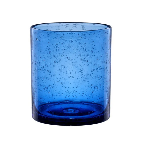 Iris 14 Oz Double Old Fashioned Glasses Set of 4 - Cobalt Blue