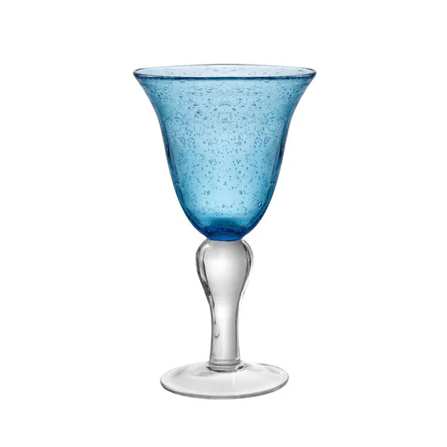 Iris 14 Oz Goblets Set of 4 - Turquoise
