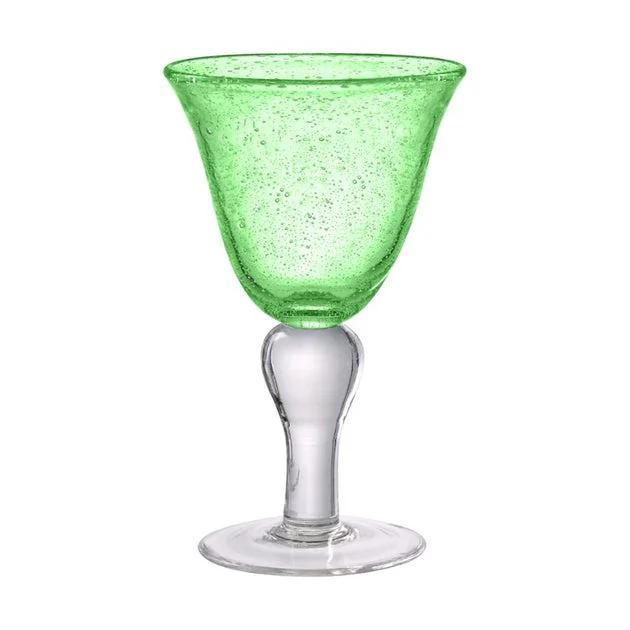 Iris 8 Oz Wine Glasses Set of 4 - Light Green