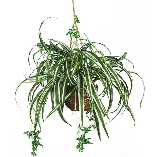 27" Faux Spider Hanging Basket