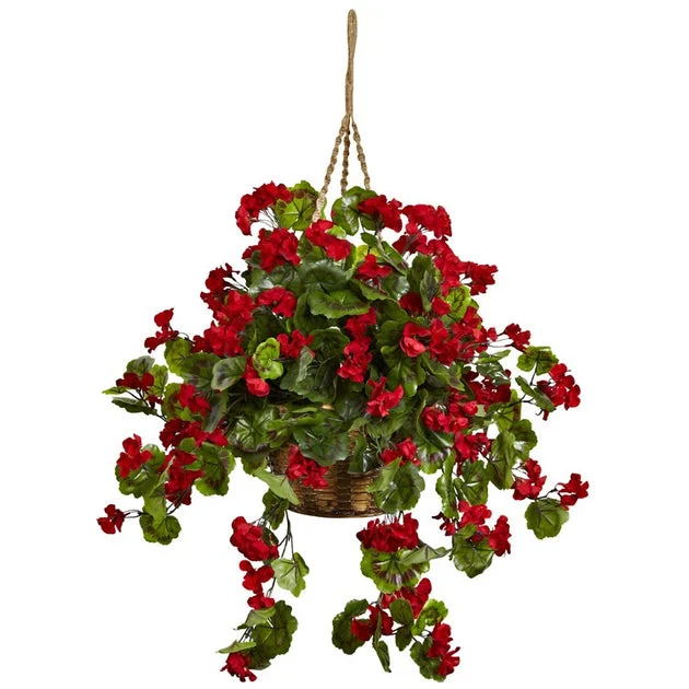 Indoor/Outdoor UV-Resistant Geranium Hanging Basket