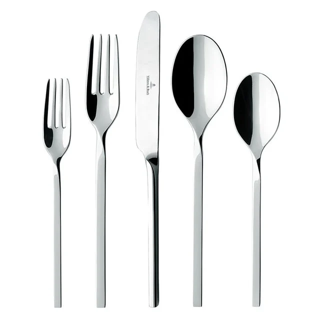 New Wave Stainless Steel Flatware 64-Piece Stainless Steel Flatware Set
