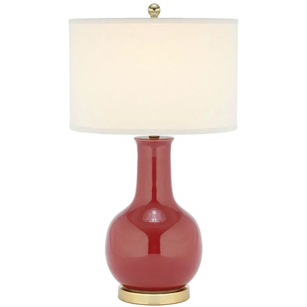 Paris Single-Light Ceramic Table Lamp - Red