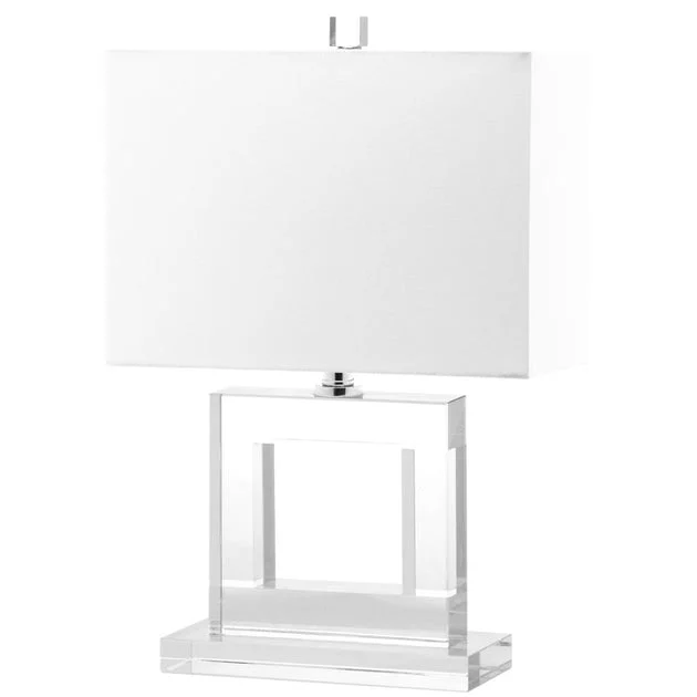 Town Single-Light Square Crystal Table Lamp - Clear