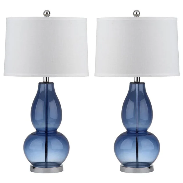 Mercurio Two-Light Double Gourd Table Lamps Set of 2 - Blue