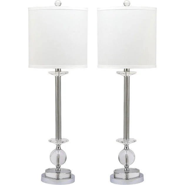 Marla Two-Light Crystal Candlestick Table Lamps Set of 2 - Clear