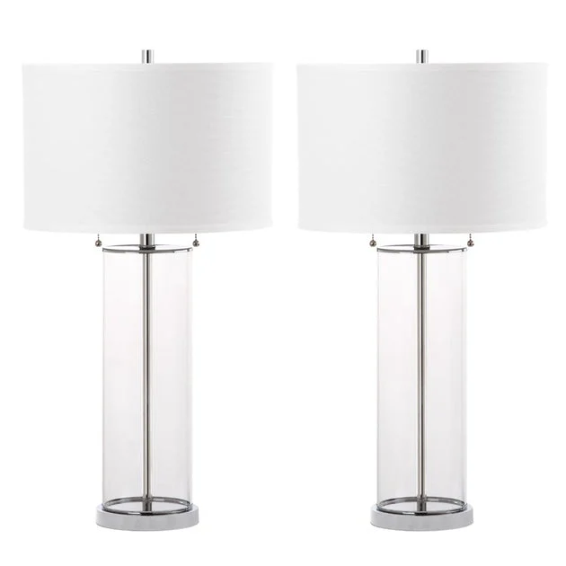 Velma Four-Light Table Lamps Set of 2 - Clear/Off White