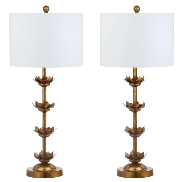 Lani Leaf Two-Light Table Lamps Set of 2 - Antique Gold