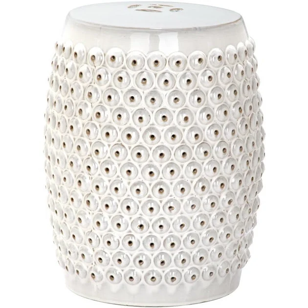 Stella Nail Head Stool - Cream