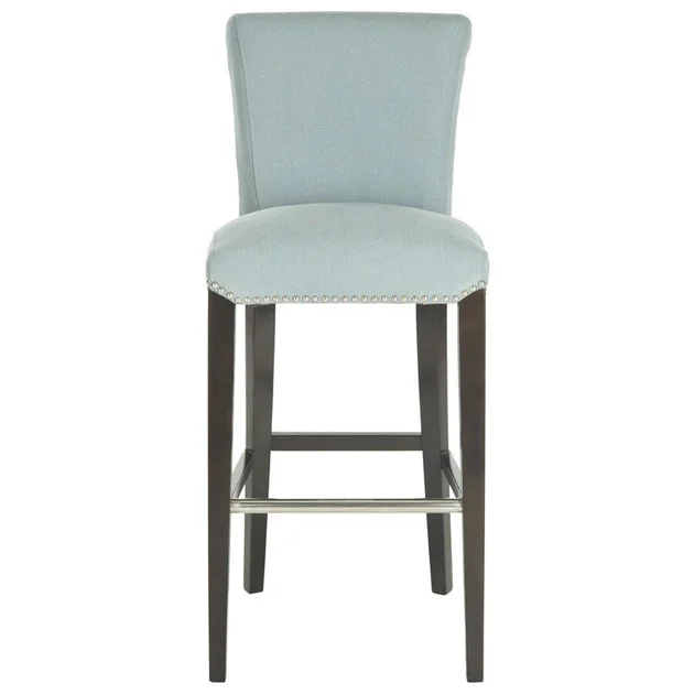 Seth Bar Stool - Sky Blue/Espresso