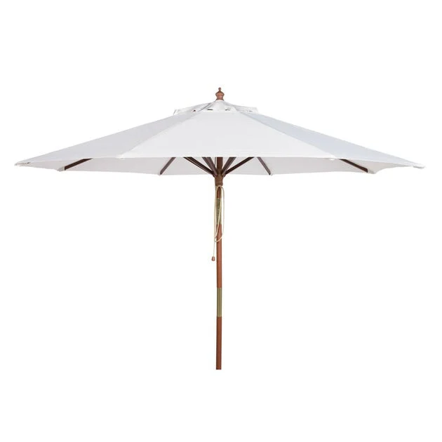 Cannes 9 Ft Wooden Outdoor Umbrella - White