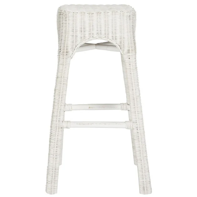 Percy Wicker Counter Stool - White Distress