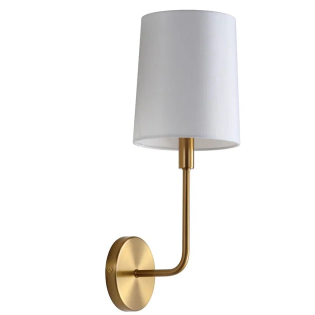 Jaxson Single-Light Wall Sconce - Brass/White Shade
