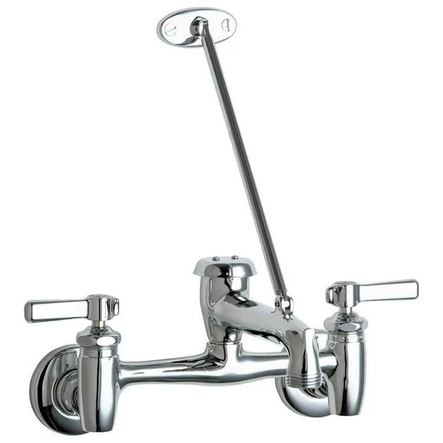 Service Faucet 897 Wall Mount 8 Inch Spread 2 Lever ADA Rough Chrome