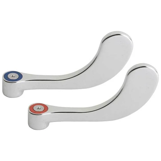 Handle Metal 2 Wrist Blade Chrome Plated ADA for Commercial Faucets 4 Inch