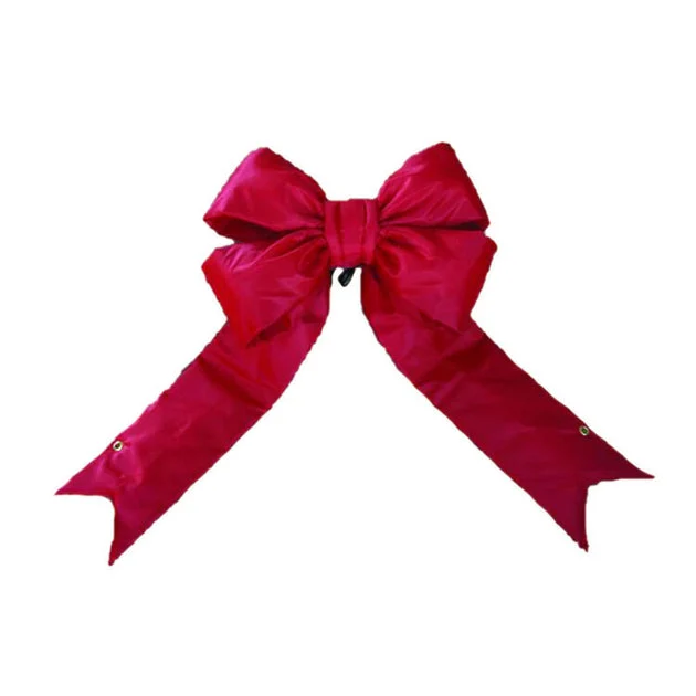48" Red Nylon Outdoor Christmas Bow - OPEN BOX