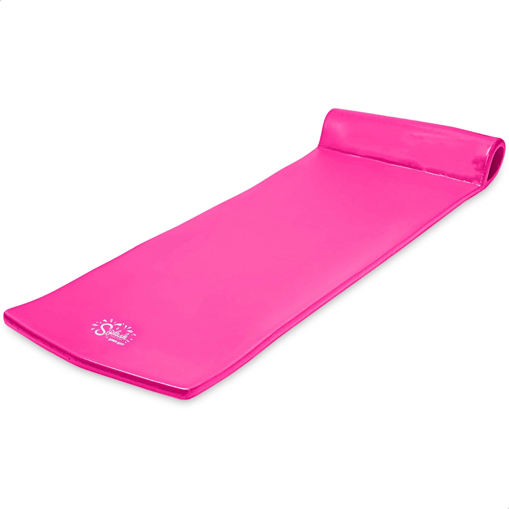 TRC Recreation Splash 1.25" Thick Foam Swimming Pool Float Mat, Flamingo Pink