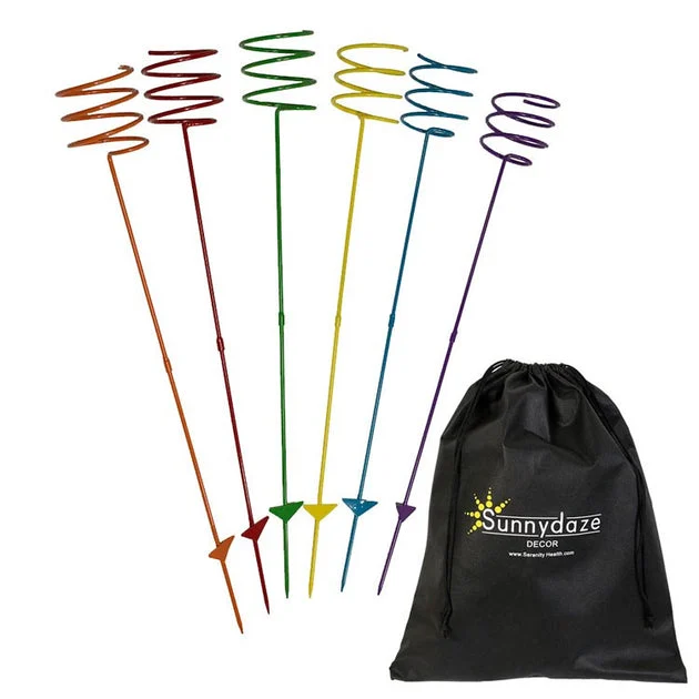 Heavy-Duty Outdoor Drink Holder Stakes Set of 6 - Multi