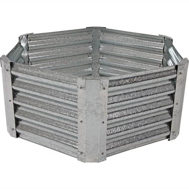 40" x 36" x 16" Hexagonal Galvanized Steel Raised Garden Bed