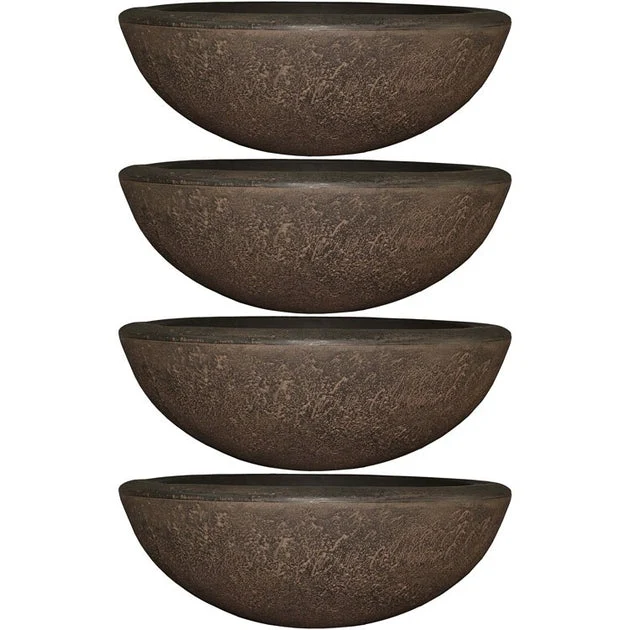 Percival 21" Outdoor Flower Pot Planters Set of 4 - Sable