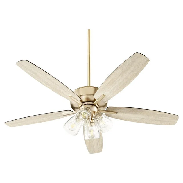 Breeze 52" Five-Blade Four-Light Ceiling Fan with Clear Seeded Glass Shades