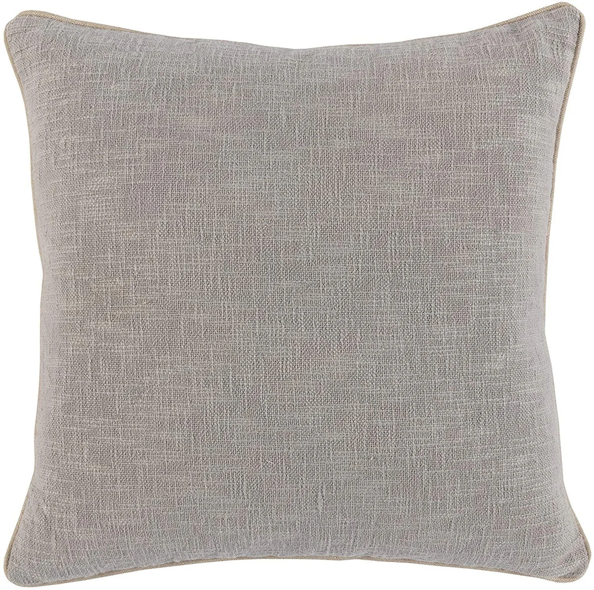 Benzara Square Fabric Throw Pillow with Textured Details, Gray