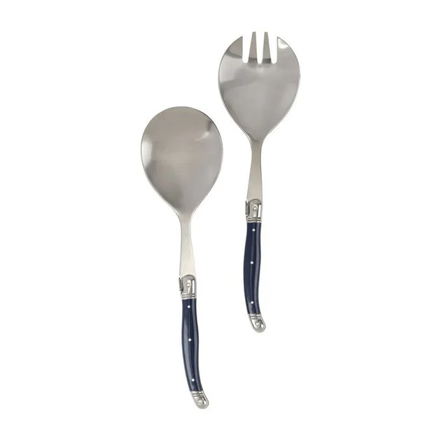 Laguiole Connoisseur Two-Piece Salad Server Set - Navy Blue