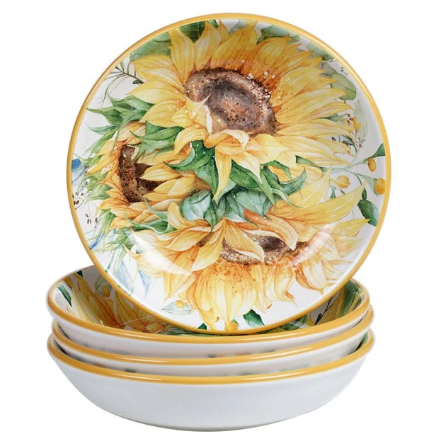 Sunflower Fields Soup/Pasta Bowls Set of 4
