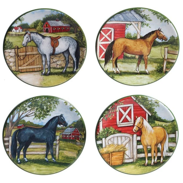 Clover Farm Canape Plates 6" Set of 4 Assorted