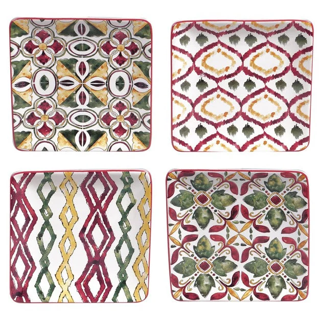 Napa Canape Plates Set of 4 Assorted