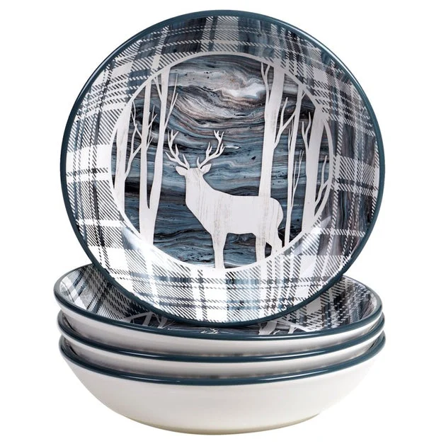 Fluidity Lodge Soup/Pasta Bowls 9" x 2" Set of 4