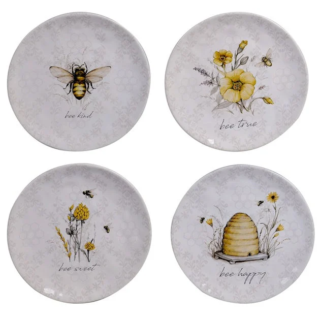 Bee Sweet Salad Plates Set of 4 Assorted