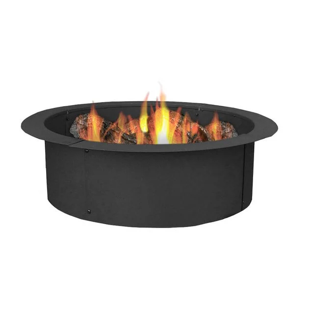 27" Round Steel DIY Fire Pit Ring Liner and Rim