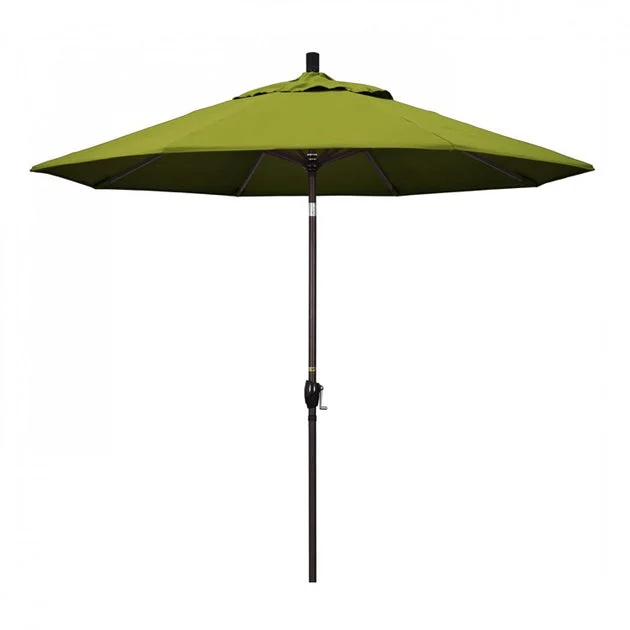 Pacific Trail Series 9' Patio Umbrella with Bronze Aluminum Pole and Ribs Push Button Tilt Crank Lift and Olefin Kiwi Fabric