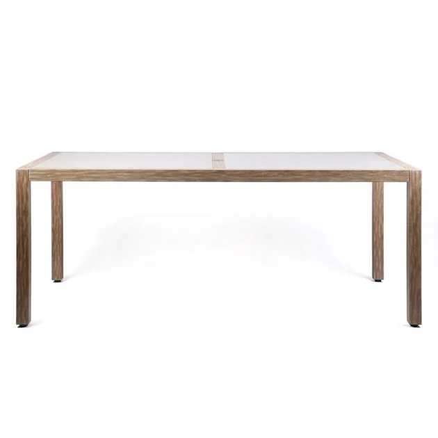 Sienna Outdoor Eucalyptus Dining Table with Teak Finish and Concrete Top