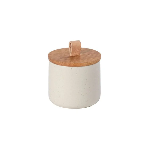 Pacifica 5" Canister with Oak Wood Lid - Vanilla