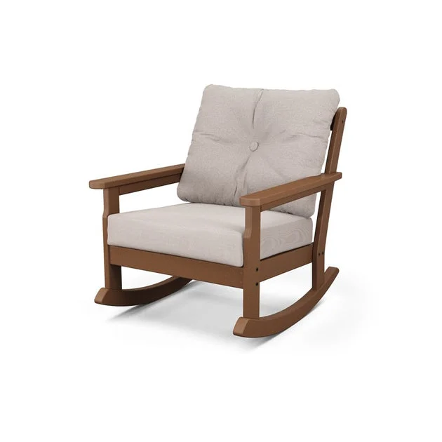 Vineyard Deep Seating Rocking Chair - Teak/Dune Burlap