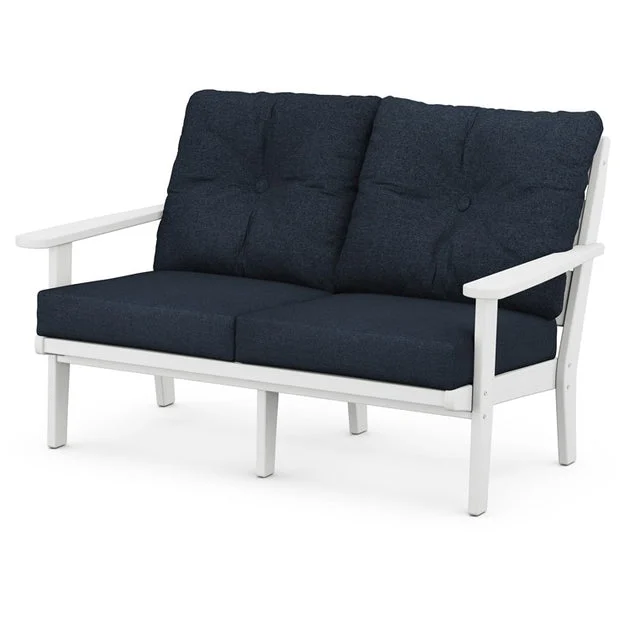 Lakeside Deep Seating Loveseat - White/Marine Indigo