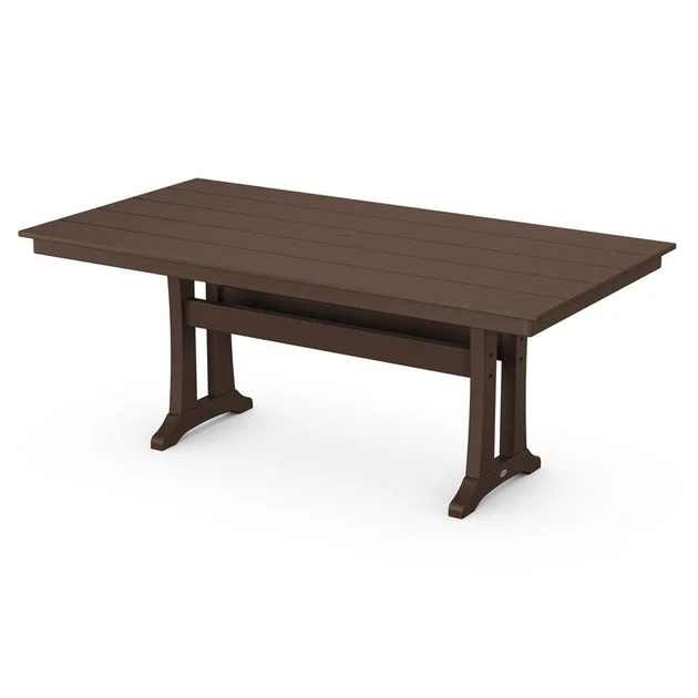 Farmhouse Trestle 37" x 72" Dining Table - Mahogany